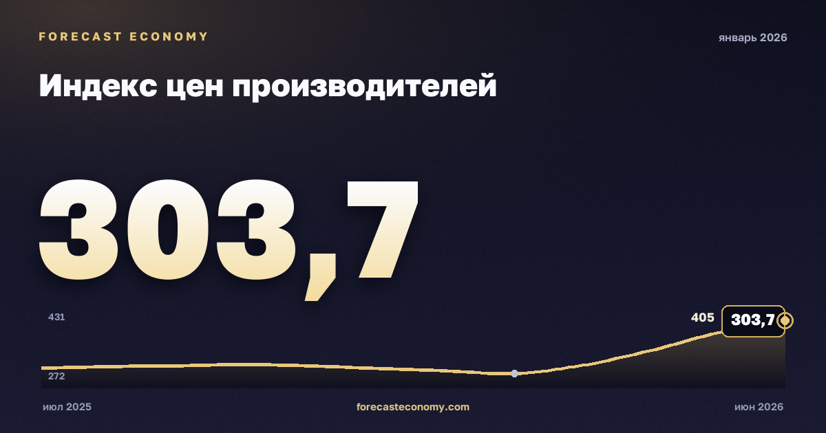 Индекс цен производителей за январь 2026 года — график со значением за месяц, источник Росстат